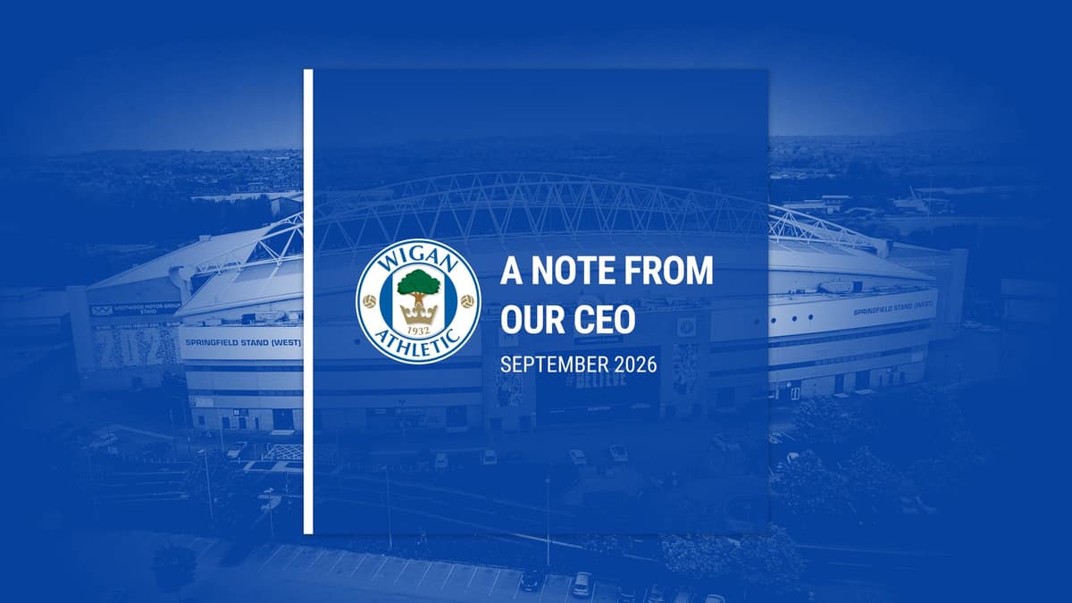 A note to supporters from CEO Anthony Cole-Johnson — Wigan news photo